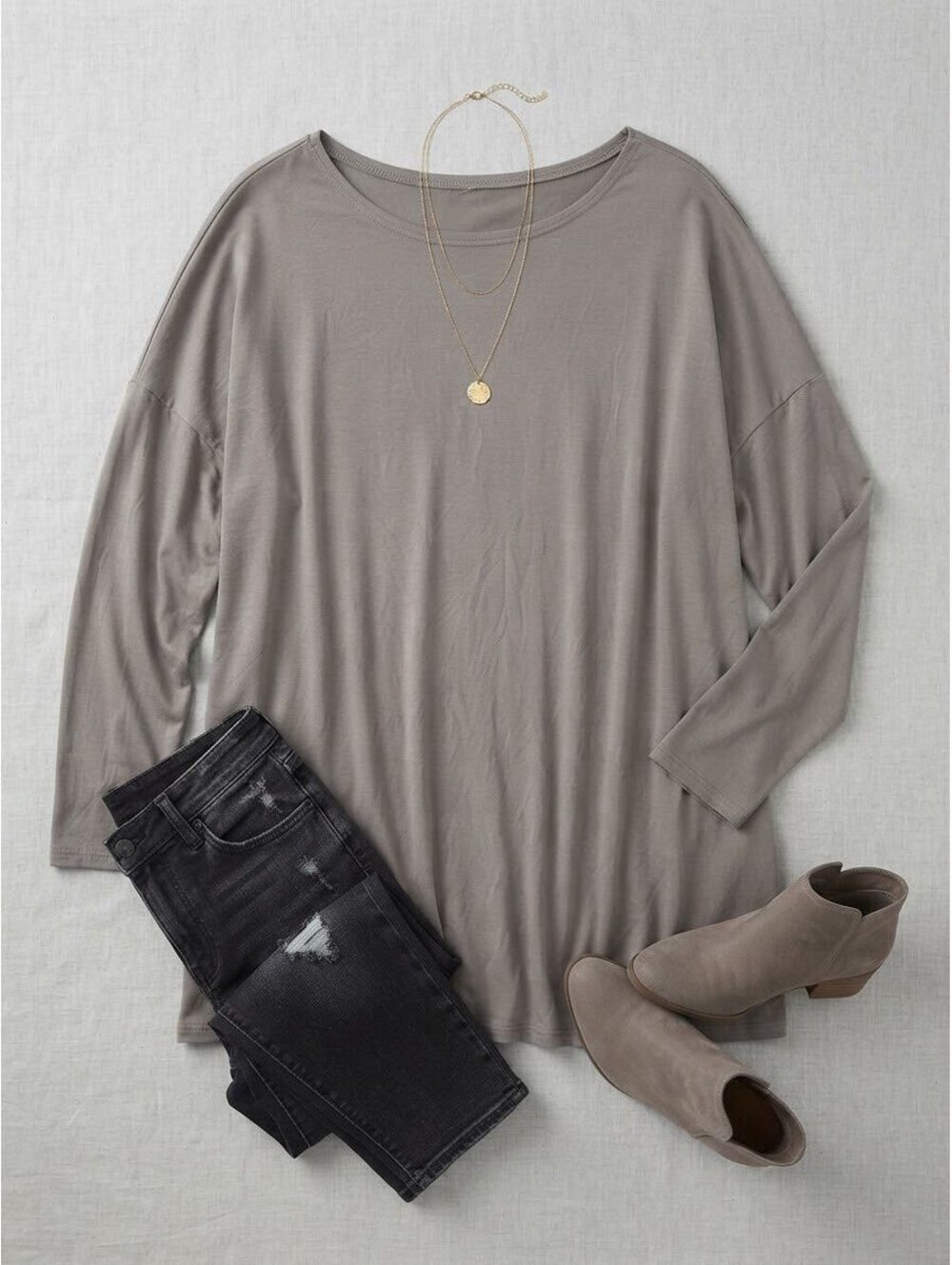 PIKO Green Earth Fashion Bamboo Spandex Long Sleeve Tunic Top